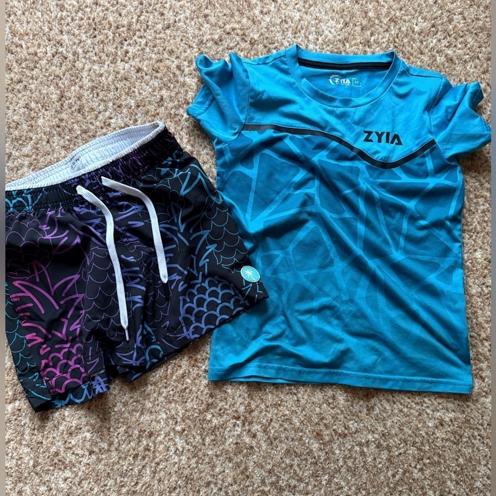 Zyia Boys swim Shorts size 10/11 (small fits like an 8/9) and shirt size 8/9